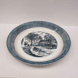 Royal China CURRIER and IVES Home On The Mississippi 10 Inch Pie Plate Baker USA